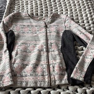 Lucky Brand Pink and Black Patterned Cardigan